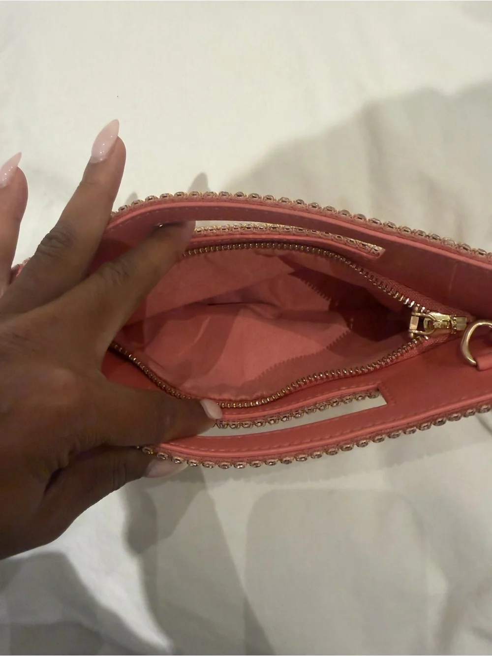 cult gaia Lucinda rhinestone pink bag